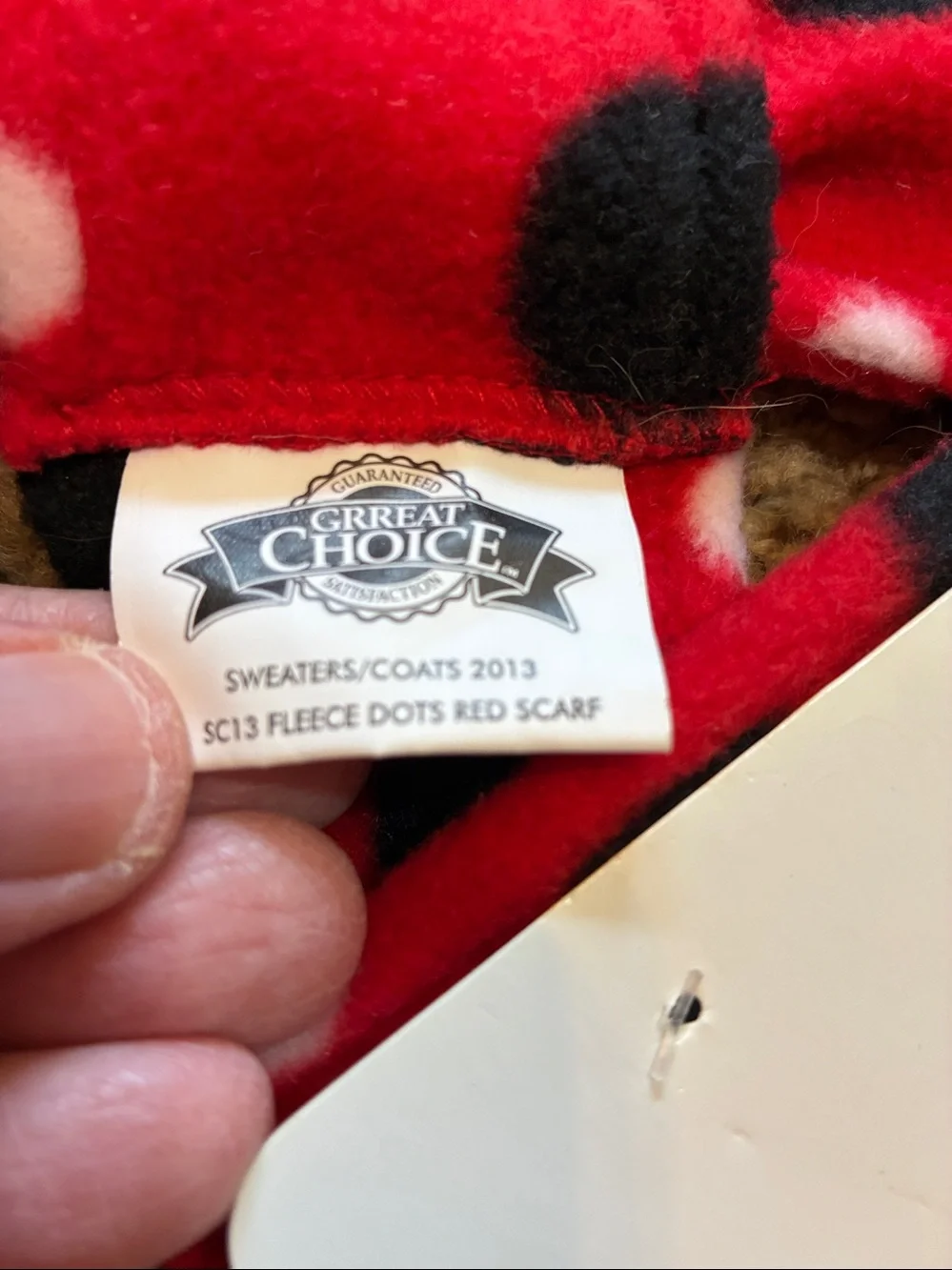 Choice Brand Dogs Red Polka Dot Hat Scarf